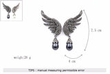 Angel Wings Alloy Diamond Pearl Earrings – Holiday Gift Ideas — 5