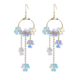 Fourleaf Grass Flower Ring Tassel Earrings – Stylish Gifts — 2