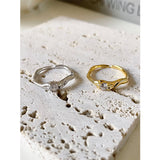Women's 925 Sterling Silver Zircon Adjustable Ring – Gifts for Her — 2