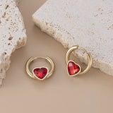 French Candy Color Loving Heart Zircon Titanium Steel – Everyday Gifts — 10