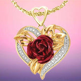 Fashion New Heart Rose Necklace – Jewelry Gift Ideas — 5