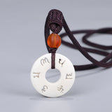 Hot White Ivory Carved Pendant Necklace – Jewelry Gift Ideas — 1