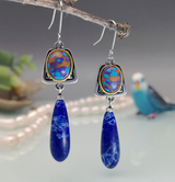 Retro Ethnic Square Dog Pattern Earrings – Dog Lover Gifts — 10