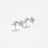 S925 Sterling Silver Stud Earrings Zircon Simple – Birthday Gifts — 2