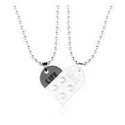 A Pair Of Simple Alloy Stitching Heart Necklaces – Small Gift Ideas — 8