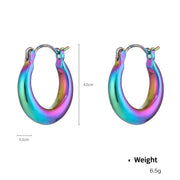 Colorful Metal Holographic Hoop Earrings Female Y2g – Gifts for Her — 6