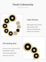 S925 Silver Black Round Micro Zircon-encrusted Stud – Practical Gifts — 11