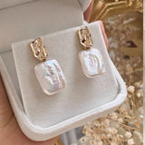 Natural Square Baroque Pearl Earrings – Stylish Gifts — 4