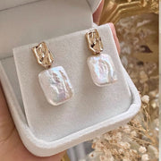 Natural Square Baroque Pearl Earrings – Stylish Gifts — 4