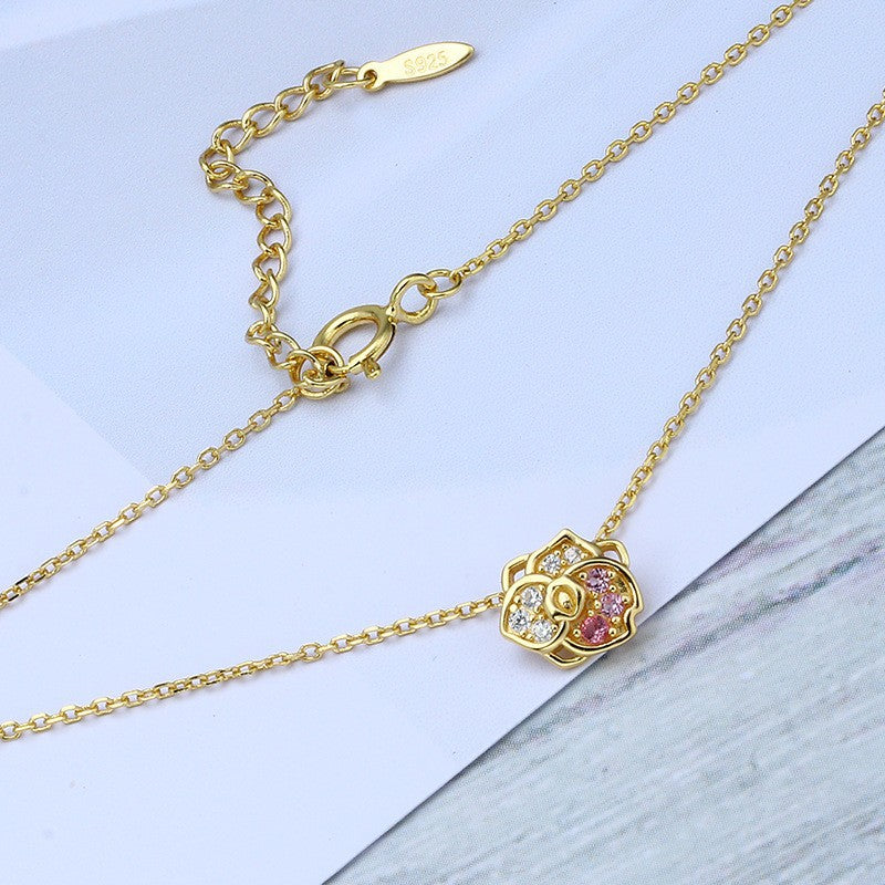 Cartoon Piglet Pendant Flower Necklace – Jewelry Gift Ideas — 1