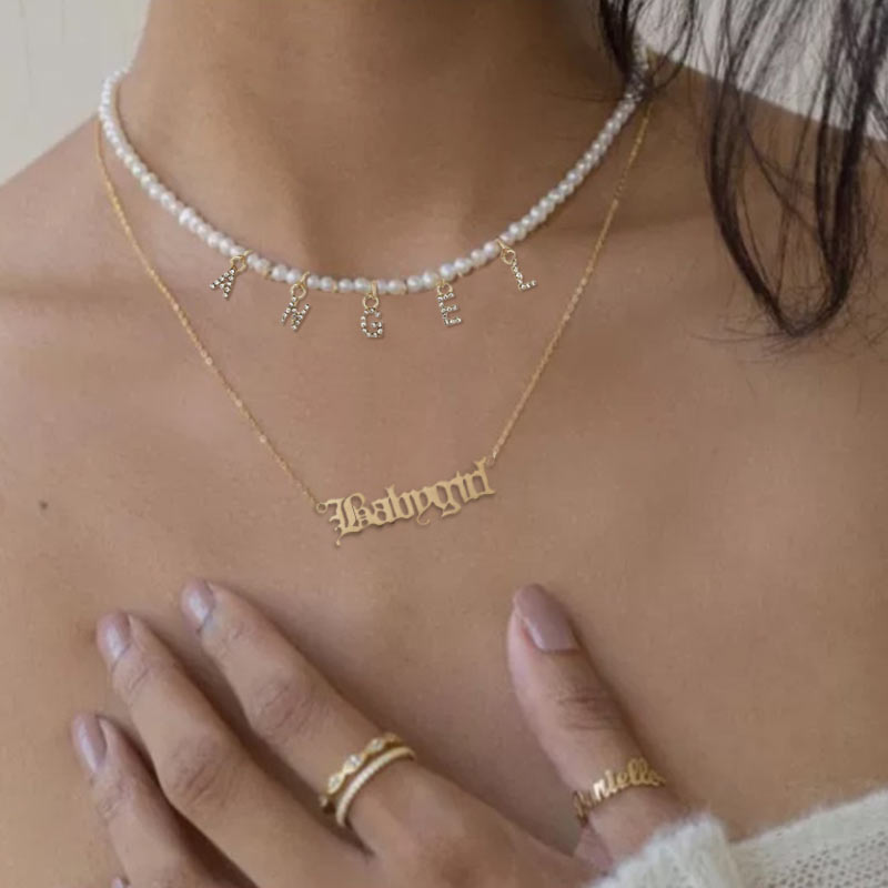 Women's Multilayer Gold Simple Letter Necklace – Jewelry Gift Ideas — 1