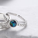 Couple's Sterling Silver Pair Versatile Glass Ring – Gifts for Couples — 6