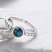 Couple's Sterling Silver Pair Versatile Glass Ring – Gifts for Couples — 6