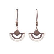 Style Tassel Earrings Female Leaf Circle Metal Leather – Stylish Gifts — 3