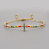Ethnic Style Diamond Cross Zircon Bracelet – Stylish Gifts — 3