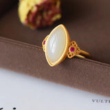 Hetian Jade Ring Silver Ancient Gold Grinding – Small Gift Ideas — 3