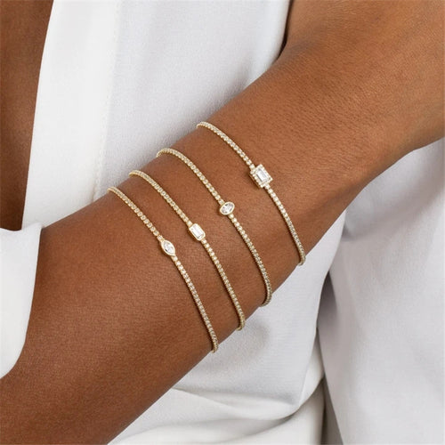All-match Geometric Diamond Tennis Chain Colorful – Jewelry Gift Ideas — 1