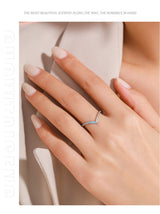 S925 Sterling Silver Fashion V-shaped Blue Enamel – Stylish Gifts — 4