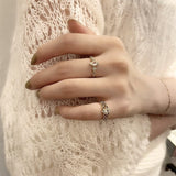 Silver Gold Plated Natural Blue Moonstone Ring – Birthday Gifts — 4