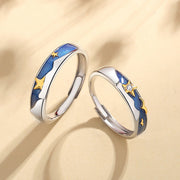 Blue Starry Sky Couple Ring Male And Female Pair – Stylish Gifts — 2