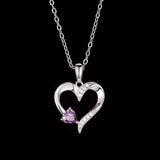 Love Heart Necklace Female Birthstones Peach – Jewelry Gift Ideas — 13