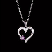 Love Heart Necklace Female Birthstones Peach – Jewelry Gift Ideas — 13