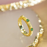 Inlaid Emerald Gold Gemstone Women's Light Luxury – Jewelry Gift Ideas — 3