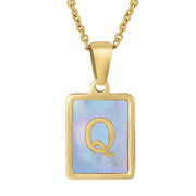 Titanium Steel 26 English Letter Necklace Blue – Jewelry Gift Ideas — 16