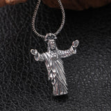 Sterling Silver Vintage Distressed Jesus Pendant – Jewelry Gift Ideas — 1