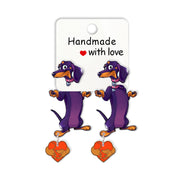 Cute Animal Dachshund Stud Earrings Cartoon Puppy – Dog Lover Gifts — 9