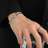 Dark Irregular Pleated Bracelet Ring Suit – Jewelry Gift Ideas — 2