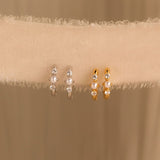 Delicate Pearl Diamond Ring Earrings Elegant Copper – Useful Gifts — 5
