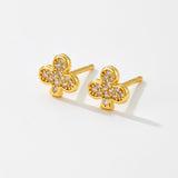 Sterling Silver Clover Stud Earrings Minimalist – Holiday Gift Ideas — 2