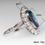 Luxury Colored Gems Ring Inlaid Sea Blue Women's – Gifts for Her — 5