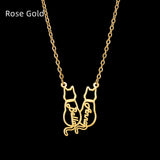 Titanium Cute Kitten Monogrammed Necklace – Jewelry Gift Ideas — 11
