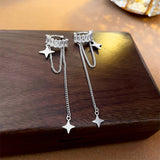 Diamond And Pearl Heart Tassel Ear Clips – Practical Gifts — 5