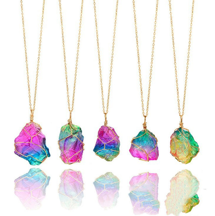 Seven-color, Natural Stone Rough Stone Winding – Jewelry Gift Ideas — 1