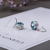 Crystal Square Sea Blue Simple Earrings – Birthday Gifts — 2
