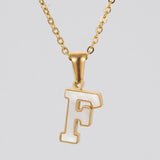 18K Gold Shell Stainless Steel Letter Pendant – Jewelry Gift Ideas — 13