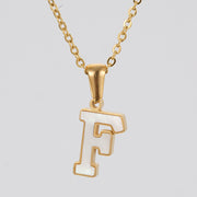 18K Gold Shell Stainless Steel Letter Pendant – Jewelry Gift Ideas — 13