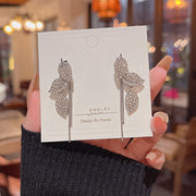 Silver Needle Long Fringed Zircon Earrings – Thoughtful Gifts — 19