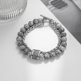 Natural Stone Frosted Bead Chain Beaded Titanium – Jewelry Gift Ideas — 5