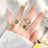 Transparent Acrylic Ring Candy Color Crystal Resin – Gifts for Her — 2