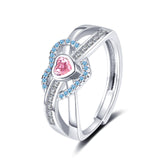 Pink Loving Heart Zircon Ring Women's High Sense – Jewelry Gift Ideas — 4