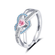 Pink Loving Heart Zircon Ring Women's High Sense – Jewelry Gift Ideas — 4