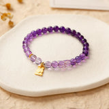 Single Circle Natural Amethyst With Bunny Pendant – Jewelry Gift Ideas — 3