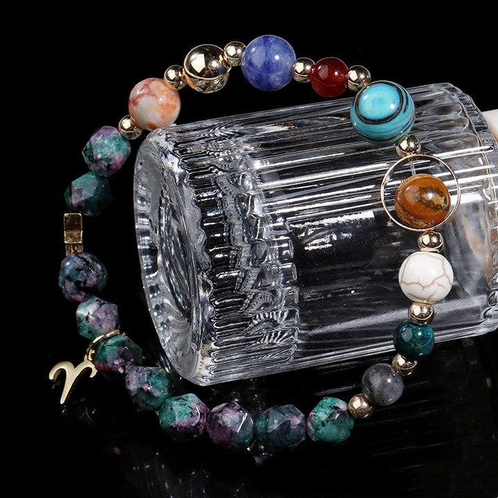 Natural Stone Twelve Constellations Bracelets Cut Hemp – Stylish Gifts — 1