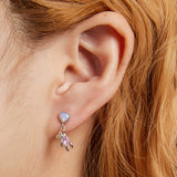 S925 Sterling Silver Zircon Love Bear Stud – Gifts for Couples — 1