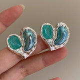 Glacier Blue Green French Retro Resin Love Metal – Gifts for Couples — 4