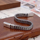 Men's Sterling Silver Fashion Distressed Key Bracelet – Stylish Gifts — 3